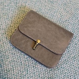 Grey cross body purse